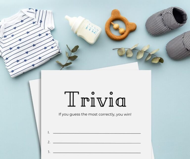 Baby Shower Trivia Questions + Free Answer Sheet Printable