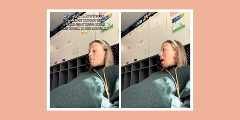 The Pregnant Teacher Ceases Her Lesson So That Her Class
