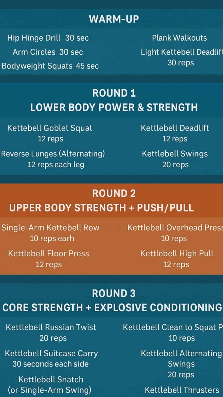 25 Minute Full Body Kettlebell Workout For Strength And Fat