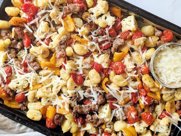 Family Sheet Gnocchi Pan With Vegetables And Chicken Sausage (30 Minutes!)