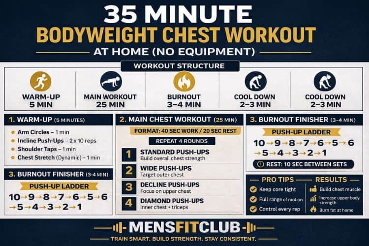 35-minute bodyweight chest workout routine at home 35 Minute Bodyweight Chest Workout Routine At Home